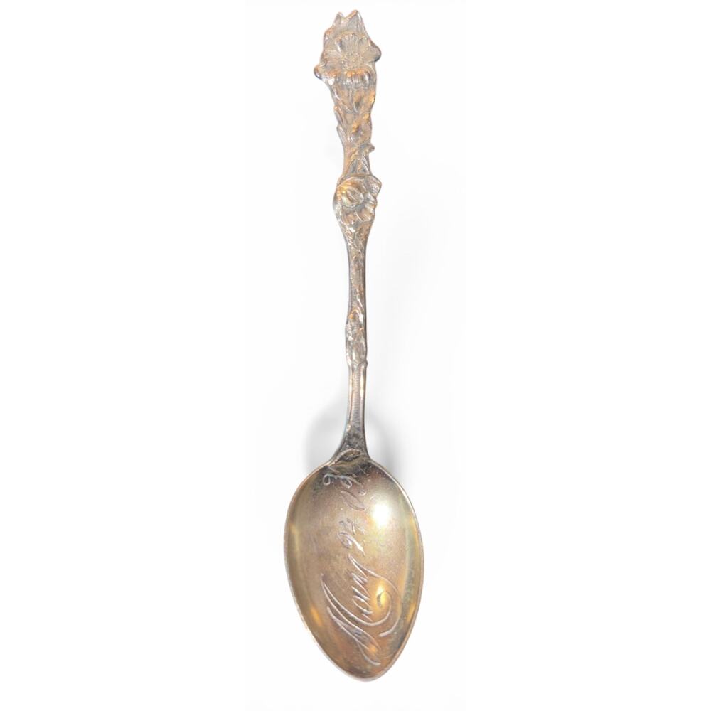 6.5g Antique Sterling Silver Souvenir Spoon Art Nouveau 1909